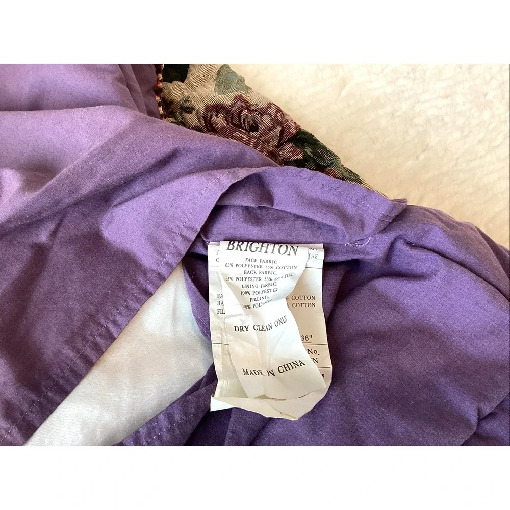 PB Brighton Tapestry King Shams (2) &‎ (2) Window Toppers Floral Purple Rose